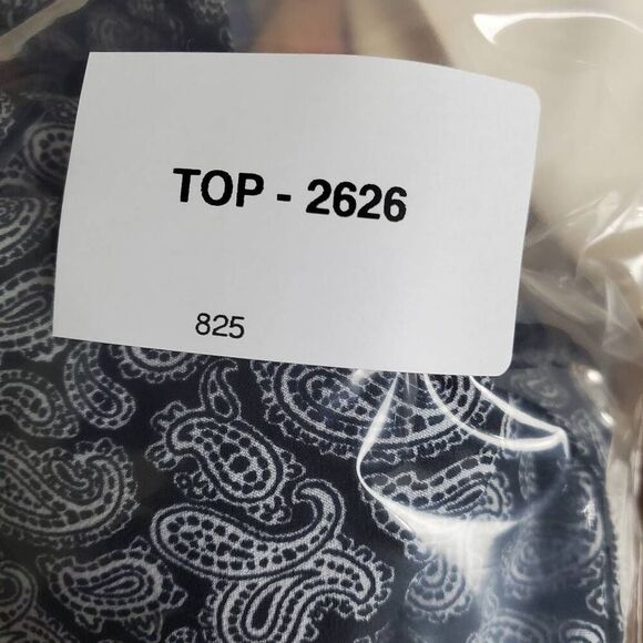 Michael Kors Sleeveless Tunic Top M Black White Paisley Hi-Low Hem Blouse - Picture 6 of 6